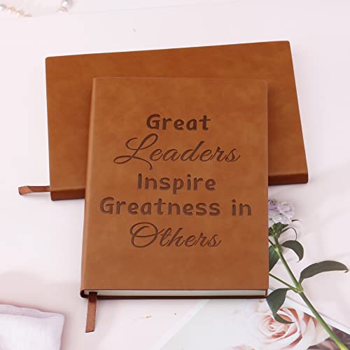 Boss Appreciation Gift Mentor Gift Notebook Great Leaders Notebook Leader Supervisor PM Mentor Retirement Gift Coworker Farewell Leather Journal Notebooks (Great)