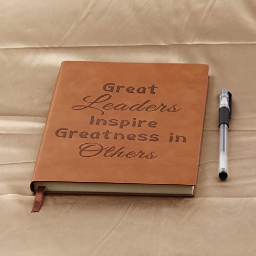 Boss Appreciation Gift Mentor Gift Notebook Great Leaders Notebook Leader Supervisor PM Mentor Retirement Gift Coworker Farewell Leather Journal Notebooks (Great)