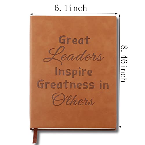 Boss Appreciation Gift Mentor Gift Notebook Great Leaders Notebook Leader Supervisor PM Mentor Retirement Gift Coworker Farewell Leather Journal Notebooks (Great)